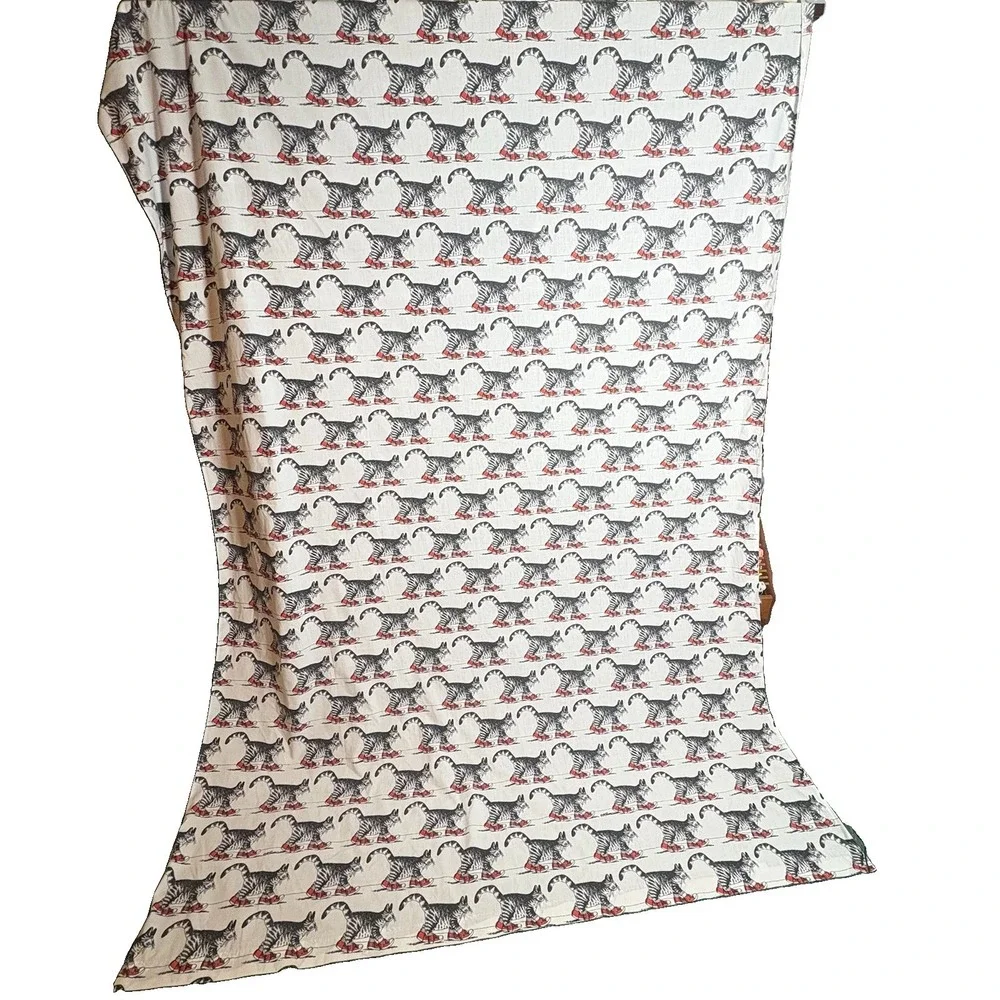 B Kliban Cat Lover Sewing Fabric Vintage Material Crafts Twin Flat Sheet VTG
